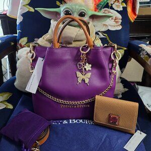 Dooney & Bourke Purple Small City Barlow & Dooney Desert Wallet - New